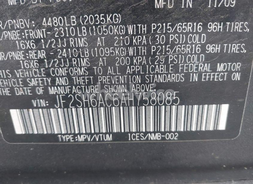 Thumbnail 16 of 2010 SUBARU FORESTER 2.5X