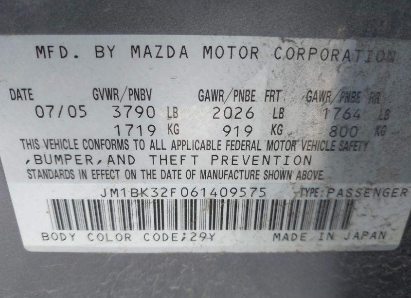 Thumbnail 15 of 2006 MAZDA MAZDA3 I