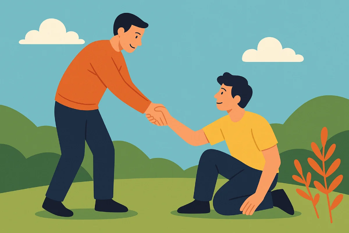 Berbuat kebaikan , yang mencerminkan rasa empati dan solidaritas dalam membantu orang lain.