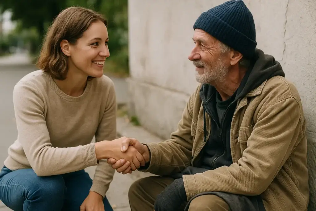 Manfaat Psikologis Membantu Sesama melalui interaksi penuh kehangatan dan empati.