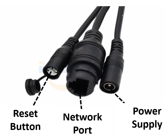 Location of the reset button on a CamHi Pro camera