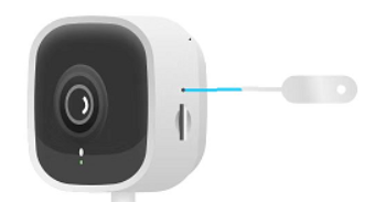 Location of the reset button hole on the side of the BBCAM202 camera